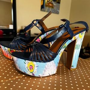 Tie dye platform heels